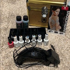 Red Carpet Manicure Set with LED light. Case